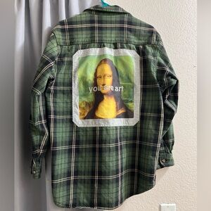 Mona Lisa, Custom, You Are Art, Vintage, Field and Stream, Mens M Flannel.